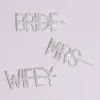 Pave Crystal Bride Mrs Wifey Barrette Set