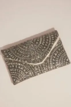 Beaded Envelope Clutch Crossbody Bag