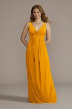 Jersey Bridesmaid Dress With Twist Tank Bodice