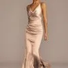 Satin Spaghetti Strap Mermaid Bridesmaid Dress