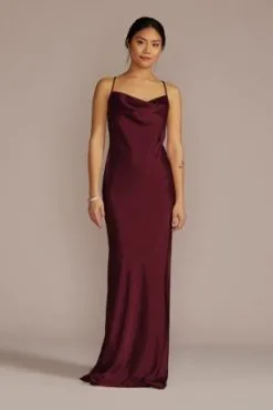 Charmeuse Cowl Neck Bridesmaid Dress