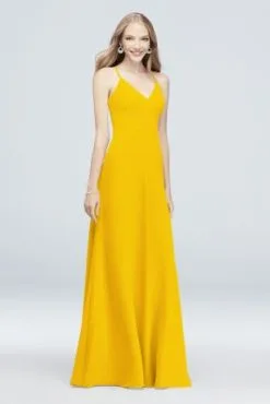 Chiffon V-Neck Spaghetti Strap Bridesmaid Dress