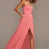 Crepe-Back Satin Spaghetti Strap Bridesmaid Dress