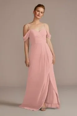 Chiffon Off-the-Shoulder Bridesmaid Dress