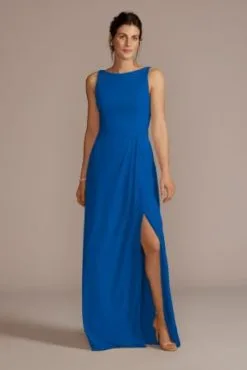 Chiffon Sleeveless Tie-Back Bridesmaid Dress
