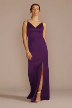 Stretch Satin Spaghetti Strap Bridesmaid Dress