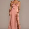 Charmeuse Deep V-Neck A-Line Bridesmaid Dress