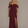 Stretch Crepe Off-the-Shoulder Bridesmaid Dress