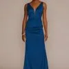 Stretch Satin Cowl Back Bridesmaid Dress