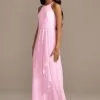 High Neck Chiffon Junior Bridesmaid Dress