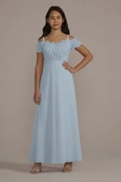 Stretch Lace Chiffon Junior Bridesmaid Dress