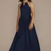 Charmeuse High-Neck Junior Bridesmaid Dress