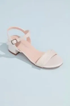Girls Low Block Sandals With Embellished Straps