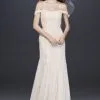 Swag Sleeve Layered Lace Wedding Dress