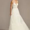 Corset Bodice Tiered Chiffon A-Line Wedding Dress