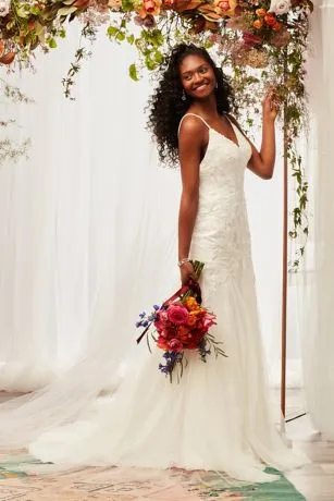 Beaded Spaghetti Strap Wedding Dress - Image 4