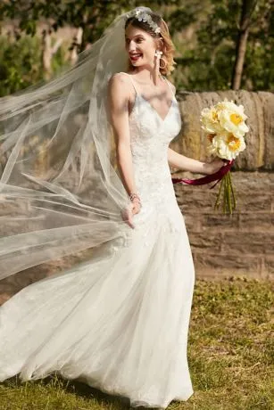 Beaded Spaghetti Strap Wedding Dress - Image 5