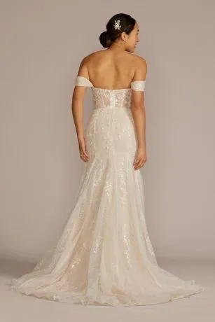 Detachable Sleeve Lace Mermaid Wedding Dress - Image 4