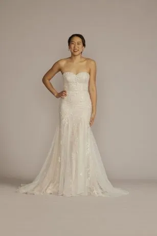 Detachable Sleeve Lace Mermaid Wedding Dress - Image 3
