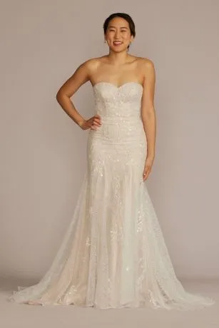 Detachable Sleeve Lace Mermaid Wedding Dress - Image 2