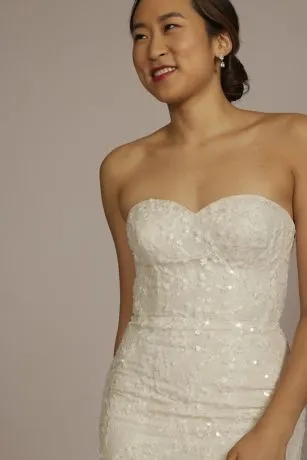 Detachable Sleeve Lace Mermaid Wedding Dress - Image 7