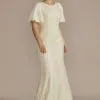 High Neck Lace Embellished Modest Wedding Dress