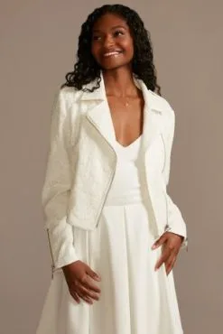 Ivory Lace Moto Jacket
