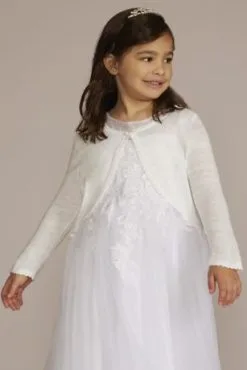 Girls Pearl Button Cardigan Sweater