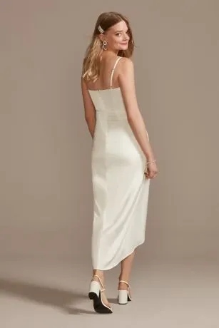 Hand-Pleated Spaghetti Strap Charmeuse Slip Dress - Image 2