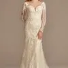 Beaded Scroll And Lace Mermaid Tall Wedding Dress