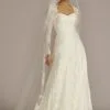 Allover Lace A-Line Strapless Wedding Dress