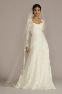 Allover Lace A-Line Strapless Wedding Dress