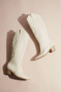 Stitched Leather Western Boots