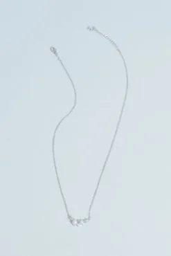 Pearl And Cubic Zirconia Cluster Necklace