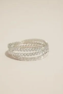 Multi-Strand Rhinestone Cuff Bracelet