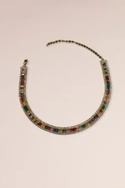 Multicolor Cubic Zirconia Choker Necklace