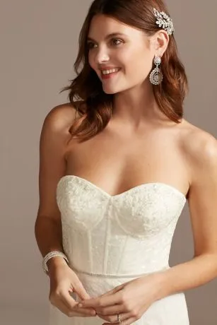 Allover Sequin Corset Wedding Dress With Beading - Image 3