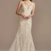 Horsehair Trim Beaded Lace Low Back Wedding Dress