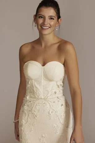 Sparkling Corset Bodice Mermaid Wedding Gown - Image 3