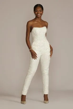 Embellished Bridal Jumpsuit With Overskirt - Image 2