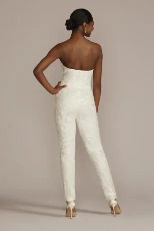 Embellished Bridal Jumpsuit With Overskirt - Image 4