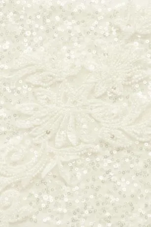 Pouf Shoulder Beaded Sheath Wedding Dress - Image 5