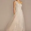 One-Shoulder Beaded Wedding Dress With Overskirt