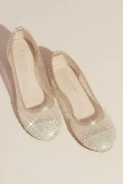 Illusion Toe Cap Crystal Embellished Ballet Flats