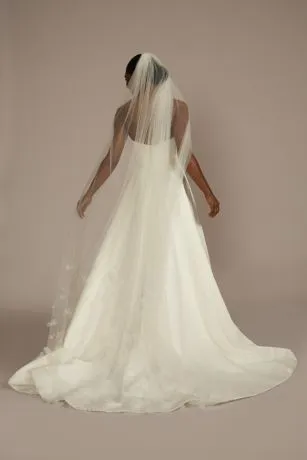 Pearl And Flower Embellished Chapel Veil - Image 2