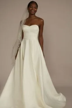 Cascading Beaded Edge Mid-Length Veil