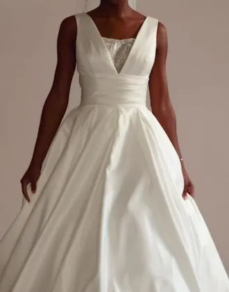 Cummerbund Satin Ball Gown Wedding Dress - Image 4