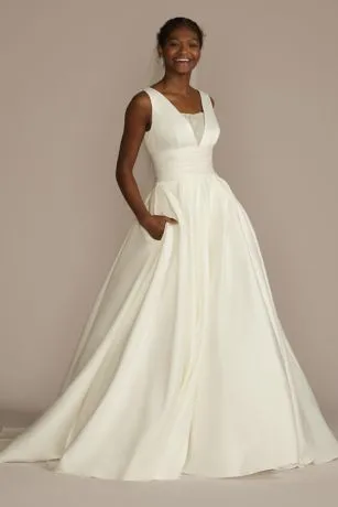 Cummerbund Satin Ball Gown Wedding Dress - Image 5