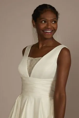 Cummerbund Satin Ball Gown Wedding Dress - Image 3