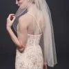 Beaded Scallop Trimmed Fingertip Veil